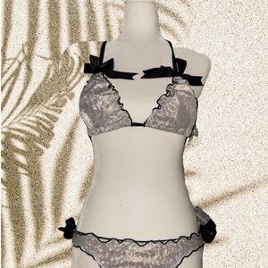 Black and Silver Women's Intimate Set